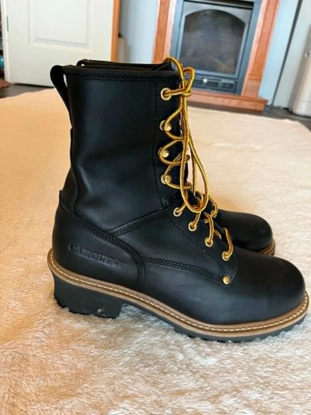 Carolina CA1825 Men's Logger Boots Black Leather EH SR ASTM size 11.5 2E